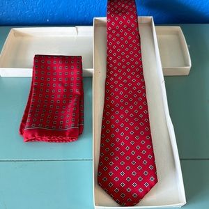 John Henry 100% Silk Tie & Pocket